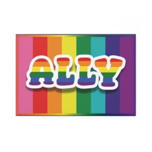 QUEERLIGHT | Rectangular Magnet | ALLY Gilbert Baker flag