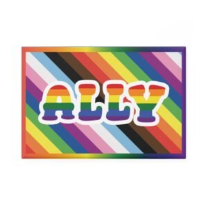 QUEERLIGHT | Rectangular Magnet | ALLY Progress Pride Stripes