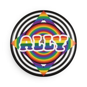 QUEERLIGHT | Round Magnet | Ally Flag