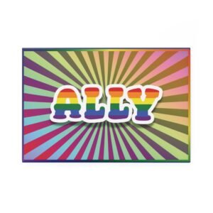 QUEERLIGHT | Rectangular Magnet | ALLY Rainbow Pinwheel